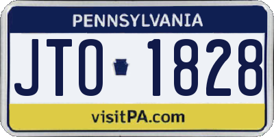 PA license plate JTO1828