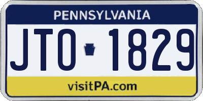 PA license plate JTO1829