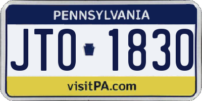 PA license plate JTO1830