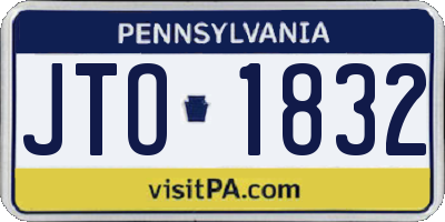 PA license plate JTO1832