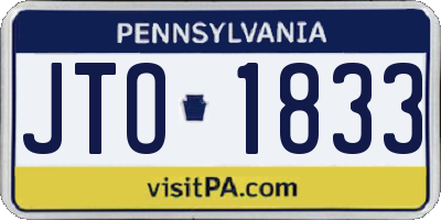 PA license plate JTO1833