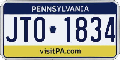 PA license plate JTO1834