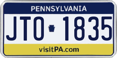 PA license plate JTO1835