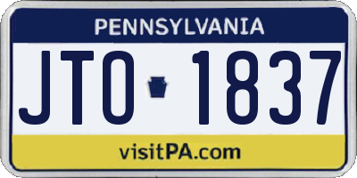 PA license plate JTO1837