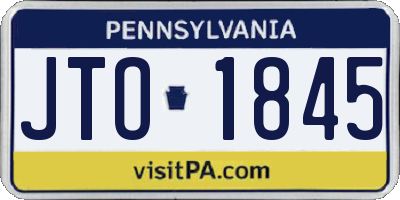 PA license plate JTO1845