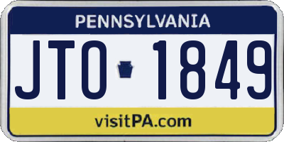 PA license plate JTO1849