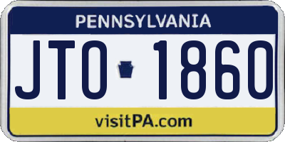 PA license plate JTO1860