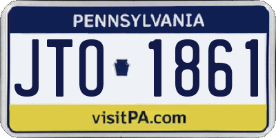PA license plate JTO1861