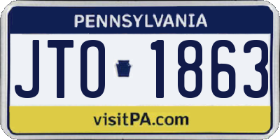 PA license plate JTO1863
