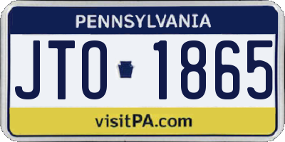 PA license plate JTO1865