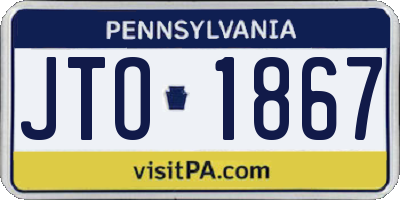 PA license plate JTO1867