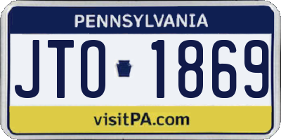 PA license plate JTO1869