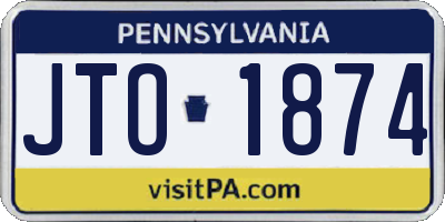 PA license plate JTO1874