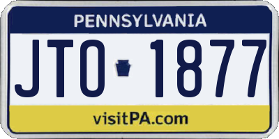 PA license plate JTO1877