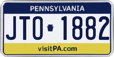 PA license plate JTO1882