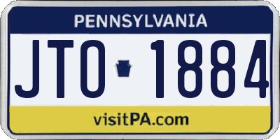 PA license plate JTO1884