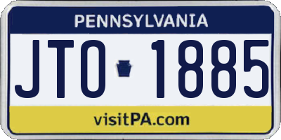 PA license plate JTO1885
