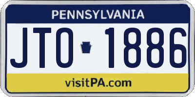 PA license plate JTO1886