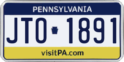 PA license plate JTO1891