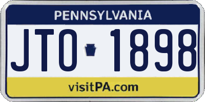 PA license plate JTO1898