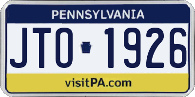 PA license plate JTO1926