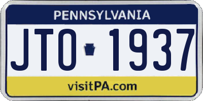 PA license plate JTO1937