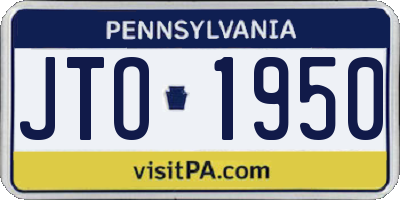 PA license plate JTO1950