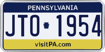 PA license plate JTO1954