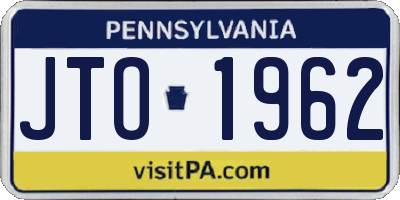 PA license plate JTO1962