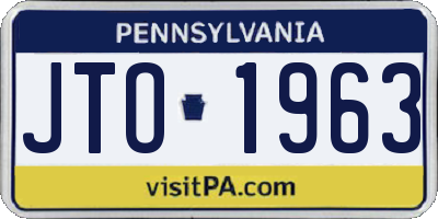 PA license plate JTO1963