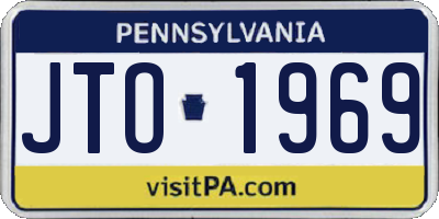 PA license plate JTO1969