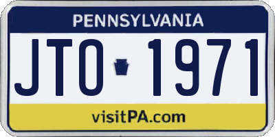 PA license plate JTO1971