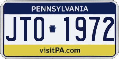 PA license plate JTO1972