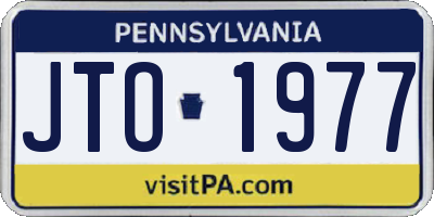 PA license plate JTO1977