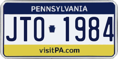 PA license plate JTO1984