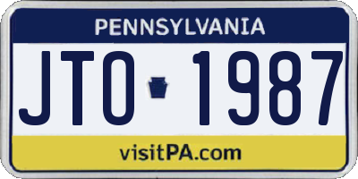 PA license plate JTO1987