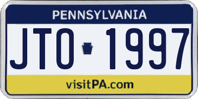 PA license plate JTO1997