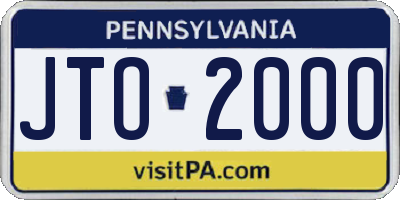 PA license plate JTO2000