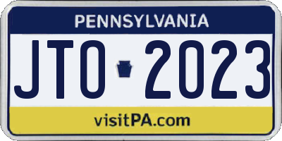 PA license plate JTO2023