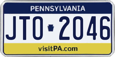 PA license plate JTO2046