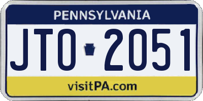 PA license plate JTO2051