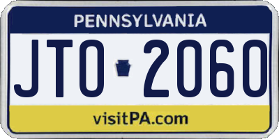 PA license plate JTO2060