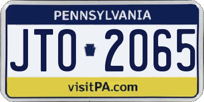PA license plate JTO2065