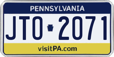 PA license plate JTO2071