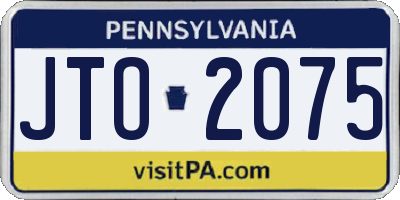 PA license plate JTO2075