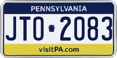 PA license plate JTO2083