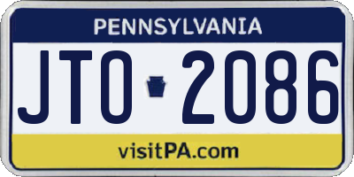 PA license plate JTO2086