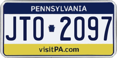 PA license plate JTO2097
