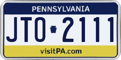 PA license plate JTO2111