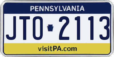 PA license plate JTO2113